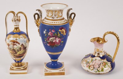 Lot 195 - A Derby flower encrusted jug, circa 1830, with...