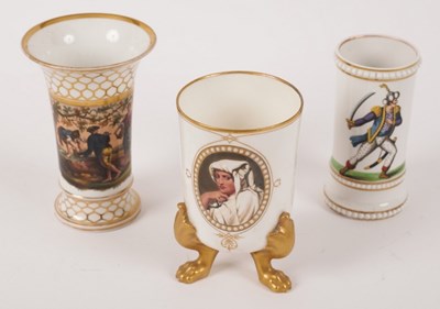 Lot 196 - A Spode spill vase decorated figures in a...