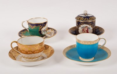 Lot 197 - A Spode cup and saucer painted Sèvres style...