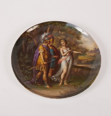 Lot 200 - A Vienna style plate, circa 1900, painted with...