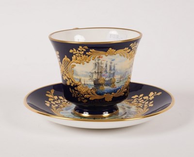 Lot 201 - A Lynton cabinet cup and saucer, printed marks,...