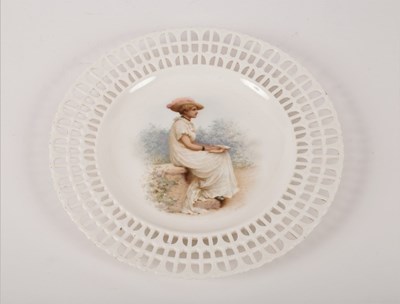 Lot 210 - A Copeland ribbon plate, circa 1873, painted...