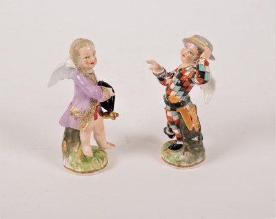 Lot 213 - Two Berlin miniature figures of Cupid...