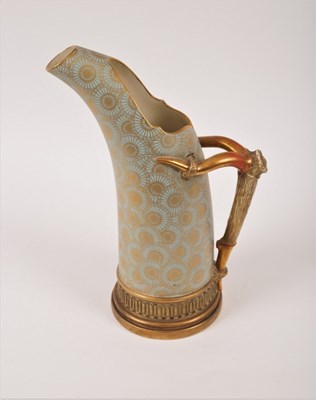 Lot 221 - A Royal Worcester tusk jug, gilt with...