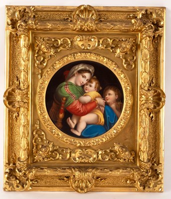 Lot 241 - A circular porcelain plaque, La Madonna della...