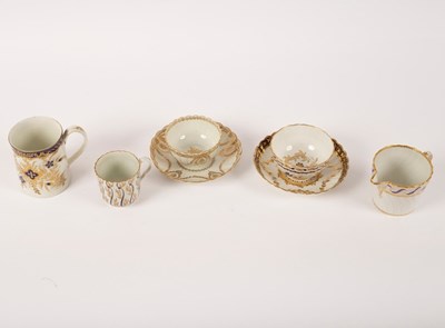 Lot 245 - A group of Worcester gilt and blue teawares,...