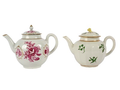 Lot 251 - Two Worcester porcelain teapots and covers,...