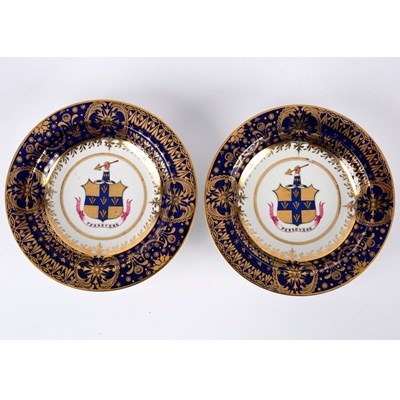 Lot 264 - A pair of Chamberlain's Worcester armorial...