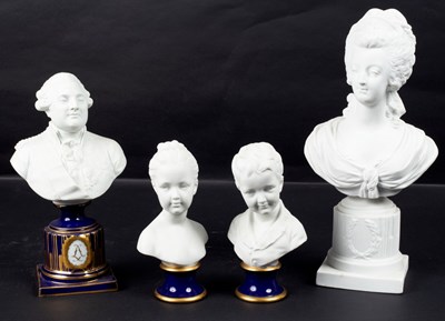 Lot 295 - A Sèvres style bisque porcelain bust of Louis...