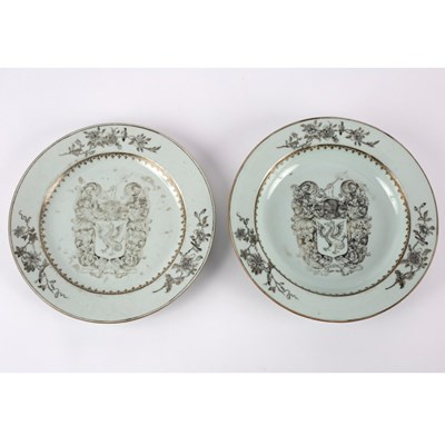 Lot 338 - Two Chinese Export armorial plates, Qianlong...