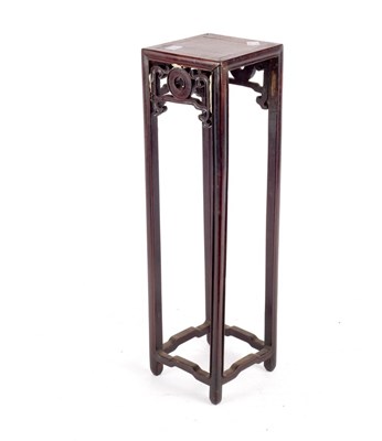 Lot 350 - A small Chinese hardwood stand on square...