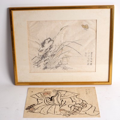 Lot 371 - Japanese School/Clothed Monkey/charcoal and...