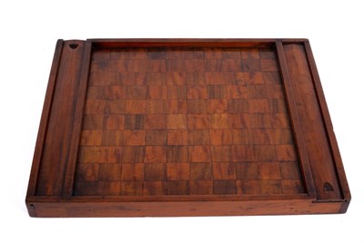 Lot 392 - A Victorian draughts/chess board, one side...