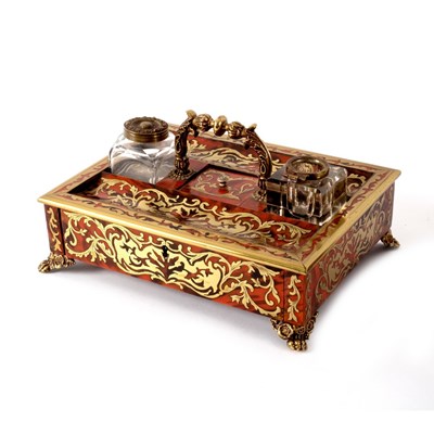 Lot 400 - A 19th Century tortoiseshell and inlaid brass...