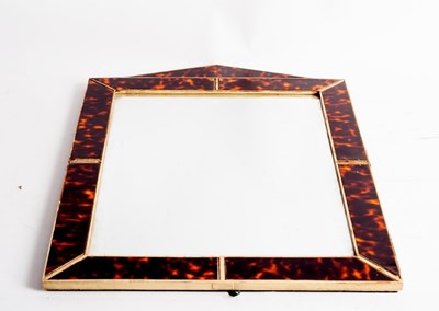 Lot 411 - An Edwardian wall mirror, the tortoiseshell...