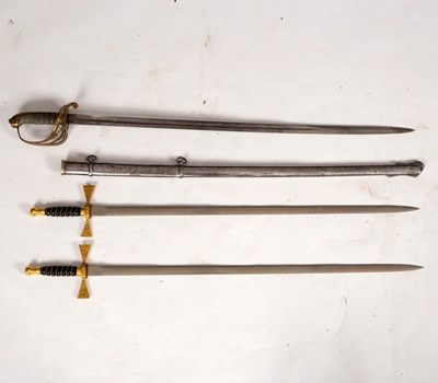 Lot 472 - A ceremonial dress sword with pierced brass...