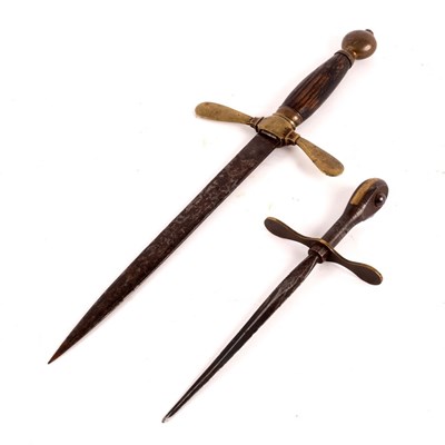 Lot 480 - A parrying dagger with ball finial and steel...