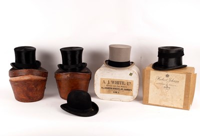 Lot 490 - A black silk top hat, Lincoln Bennett & Co.,...