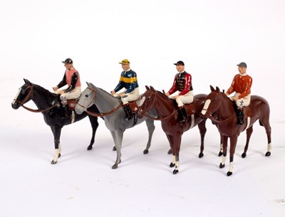 Lot 518 - Four Britains racehorses and jockeys, from the...