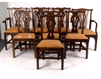 Lot 556 - A matched set of George II style mahogany...