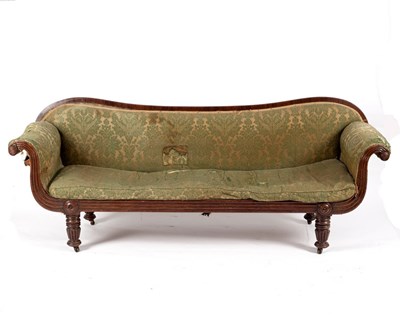 Lot 562 - A Victorian mahogany double scroll end sofa...