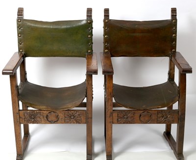 Lot 569 - A pair of Italian 17th Century style chairs...