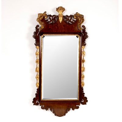 Lot 577 - A late 18th Century style mahogany wall mirror...