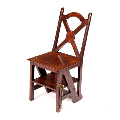 Lot 586 - A late 19th Century mahogany metamorphic chair,...