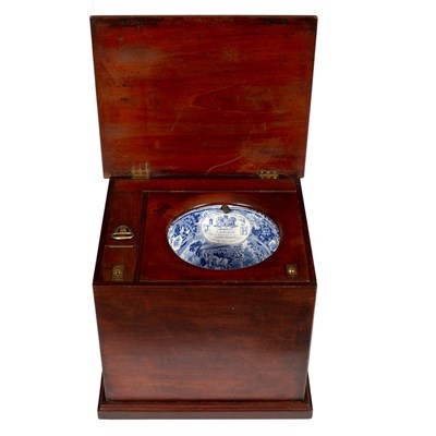 Lot 589 - A water closet by S Hawkins, the mahogany...