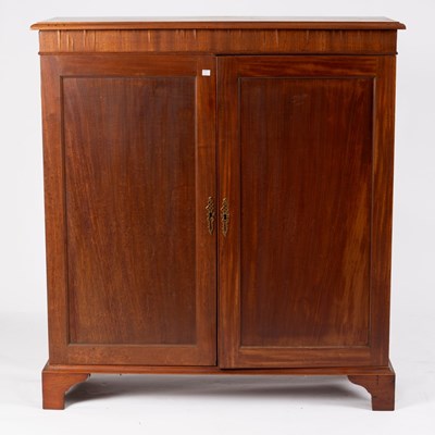 Lot 614 - A mahogany cupboard enclosed by a pair of...