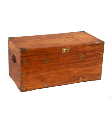 Lot 619 - A camphor wood chest, brass bound, 97cm wide