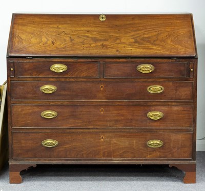 Lot 626 - A George III mahogany bureau, the fall with...