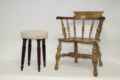 Lot 638 - A pine spindle back chair with solid elm seat...