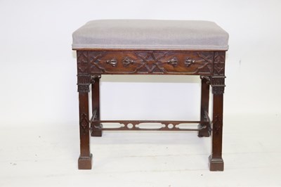 Lot 642 - A rectangular mahogany stool of Chinese...