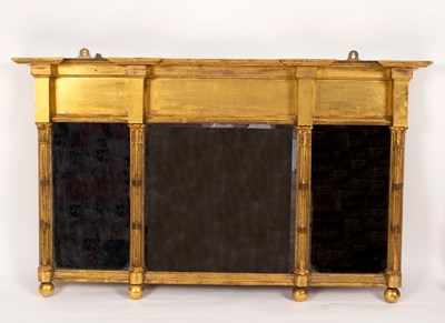 Lot 648 - A Regency overmantel mirror, the central...