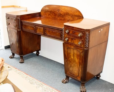 Lot 661 - A William IV mahogany pedestal sideboard with...