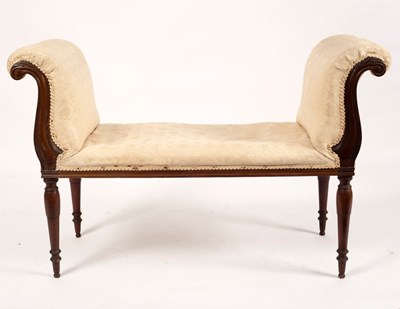 Lot 672 - An upholstered window seat with scroll ends...