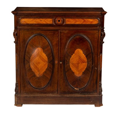 Lot 679 - A Victorian rosewood cabinet, fitted a drawer...