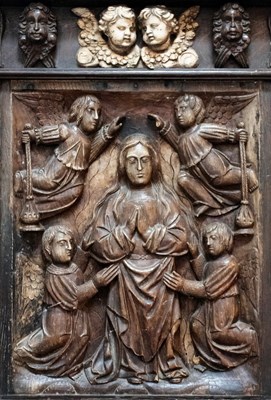 Lot 683 - An 18th Century carved Flemish panel, the...