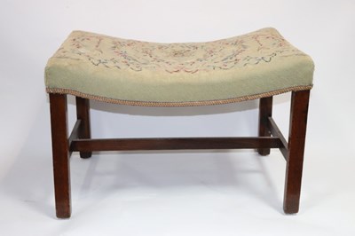 Lot 686 - A dressing table stool with needlework seat on...