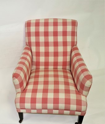 Lot 704 - A Howard type armchair on square tapering...