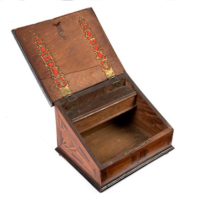 Lot 730 - An 18th Century inlaid lap desk, 27cm wide