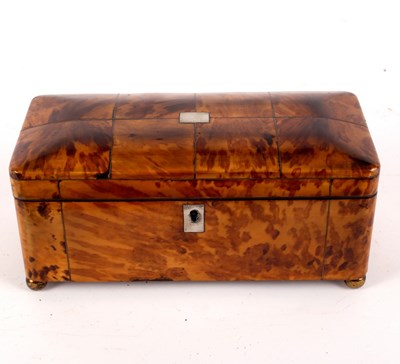 Lot 736 - A late 18th Century tortoiseshell tea caddy,...