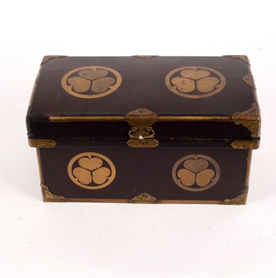 Lot 741 - A 19th Century Japanese brown lacquered box...