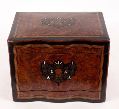 Lot 746 - A Victorian inlaid decanter box, the hinged...