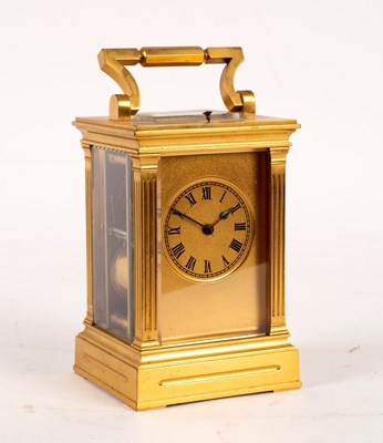 Lot 756 - A gilt brass hour-repeat carriage clock with...