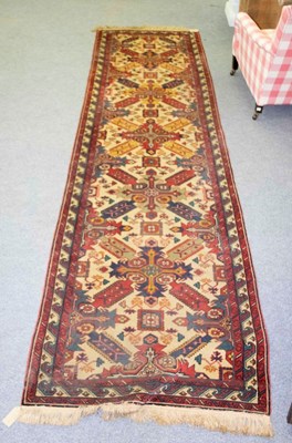 Lot 770 - A Caucasian runner of Seychour design, 325cm x...