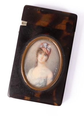 Lot 214 - A 19th Century tortoiseshell vesta case