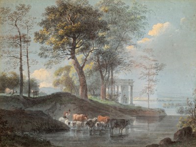 Lot 926 - Joseph Mossmer (Austrian 1780-1845)/Cattle in...