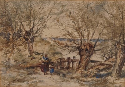 Lot 950 - Thomas Creswick (British 1811-1869)/Figures in...